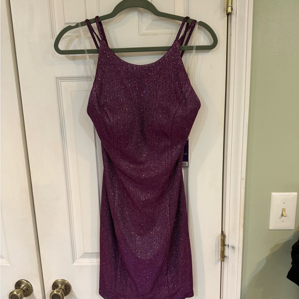 Elegant Purple Glitter Dress